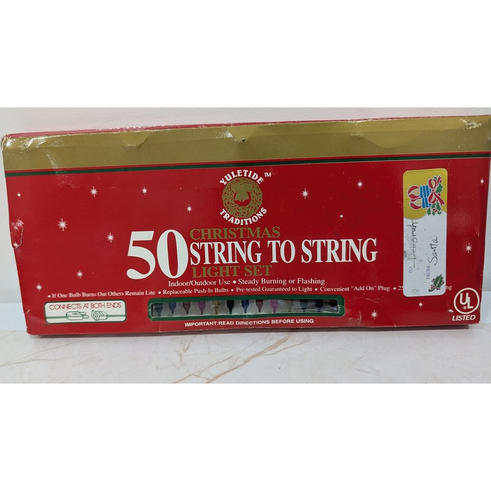 Yuletide Traditions 50 Christmas String to String Light Set Multi Color 25ft